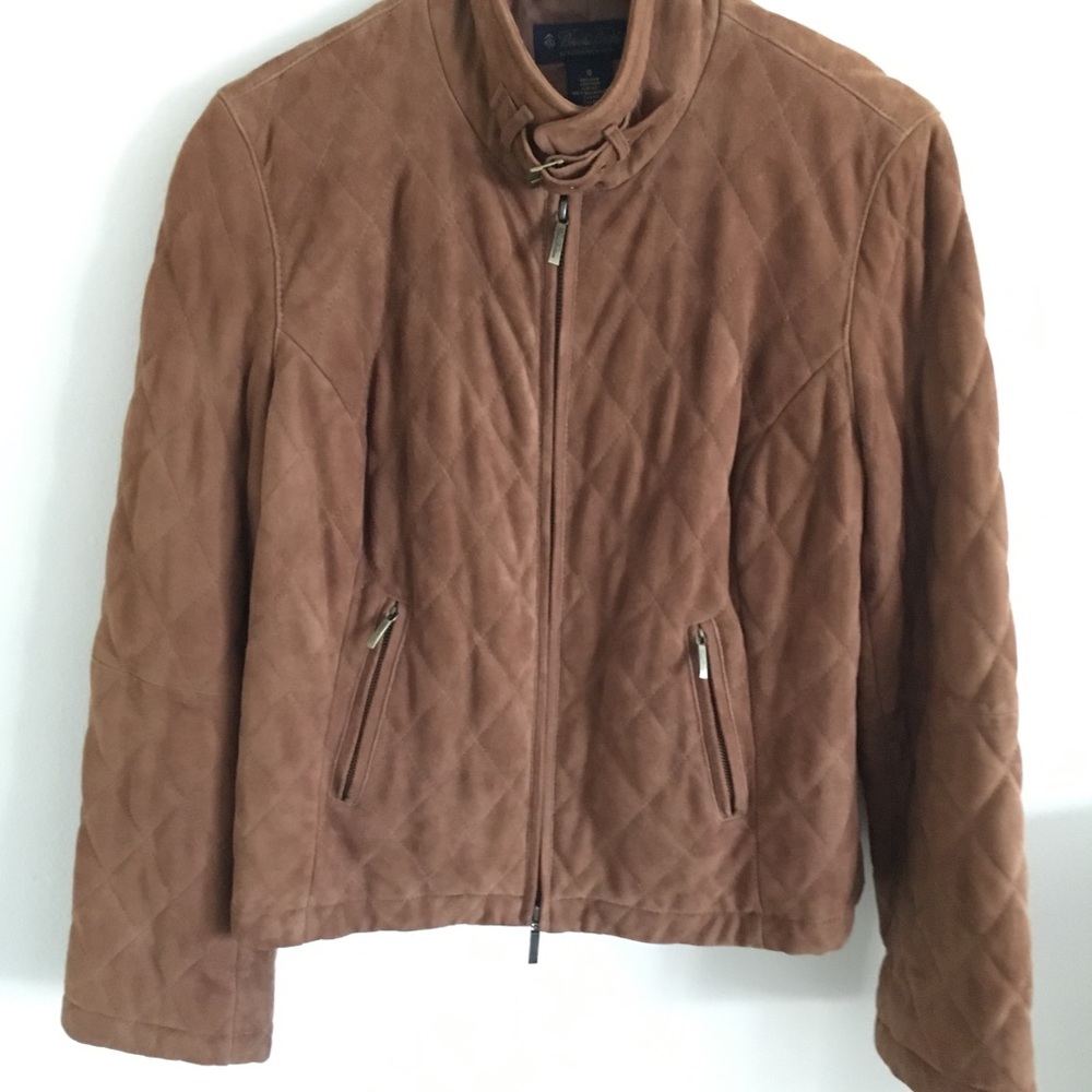 BROOKS BROTHERS SUEDE PLEATED JACKET